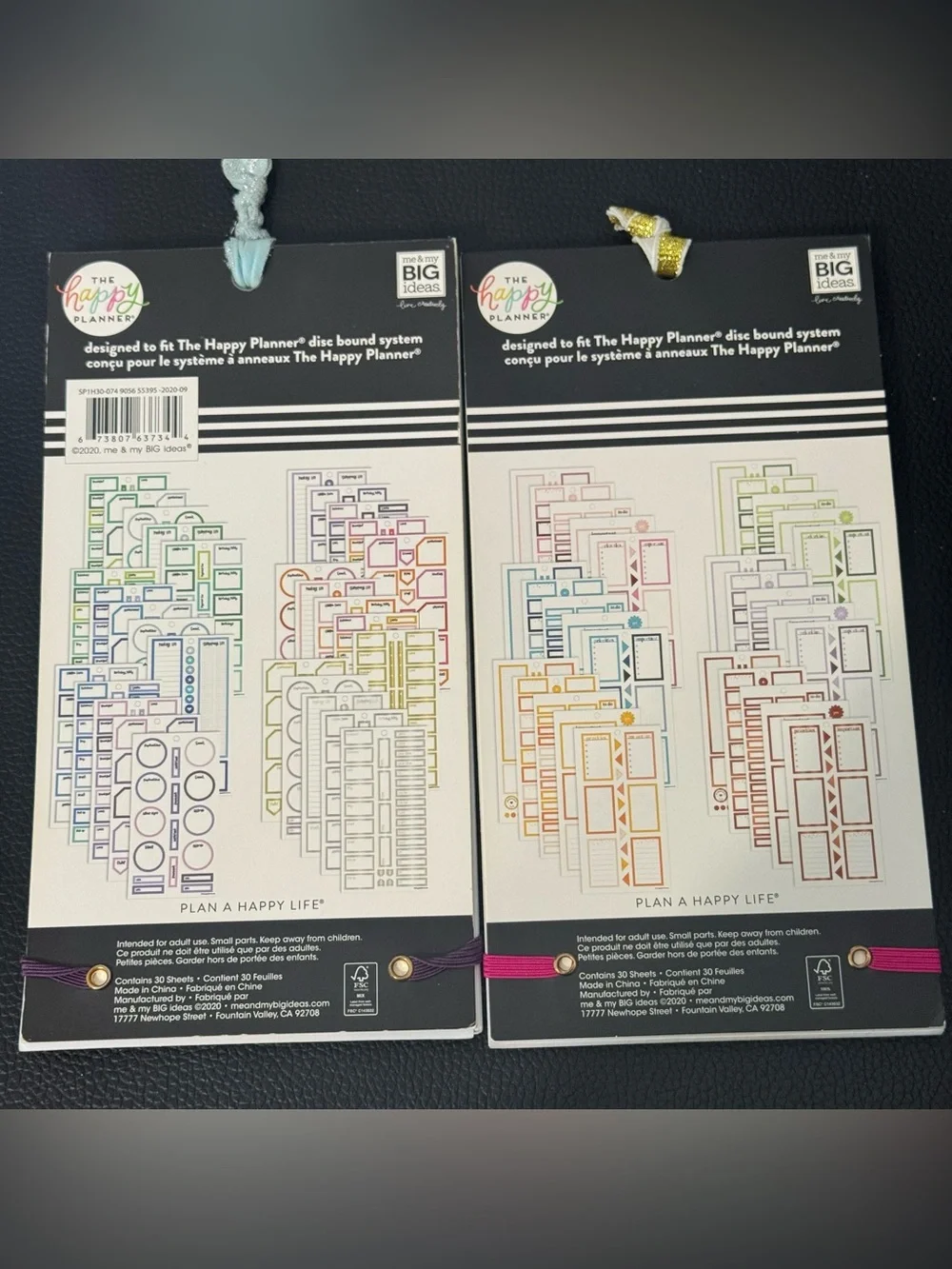 The Happy Planner Jewel Tone & Handwritten Colored Box Sticker Pack - Multicolor